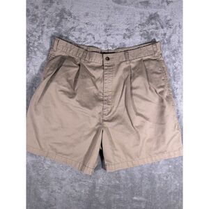 Dockers Shorts Mens 36 Beige‎ Brown Pleated Casual Cotton Khakis Pockets